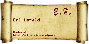 Erl Harald névjegykártya